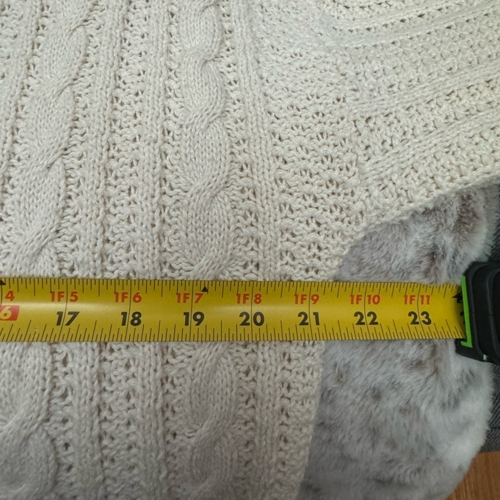Cable Knit Fisherman Cream Sweater Cotton Oversized Fall Cozy Vintage Preppy VTG - Picture 9 of 11